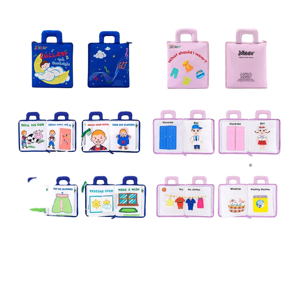 Jollybaby Montessori Busy Board Book for Toddlers Educational Quiet Activity Birthday or Christmas Gift for Boys and Girls