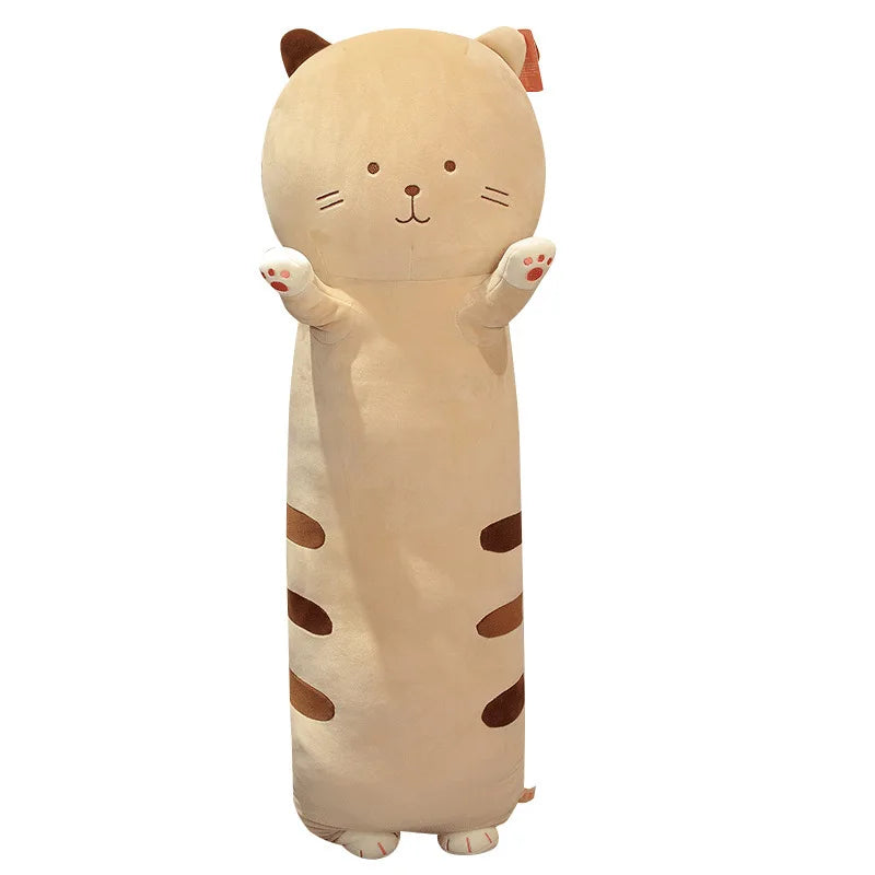 Wholesale Cute Long Stuffed Cat Giant Plush Pillow Cute Cat Stuffed Animals Soft Long Body Throw Sleeping Pillow for Kids Adult