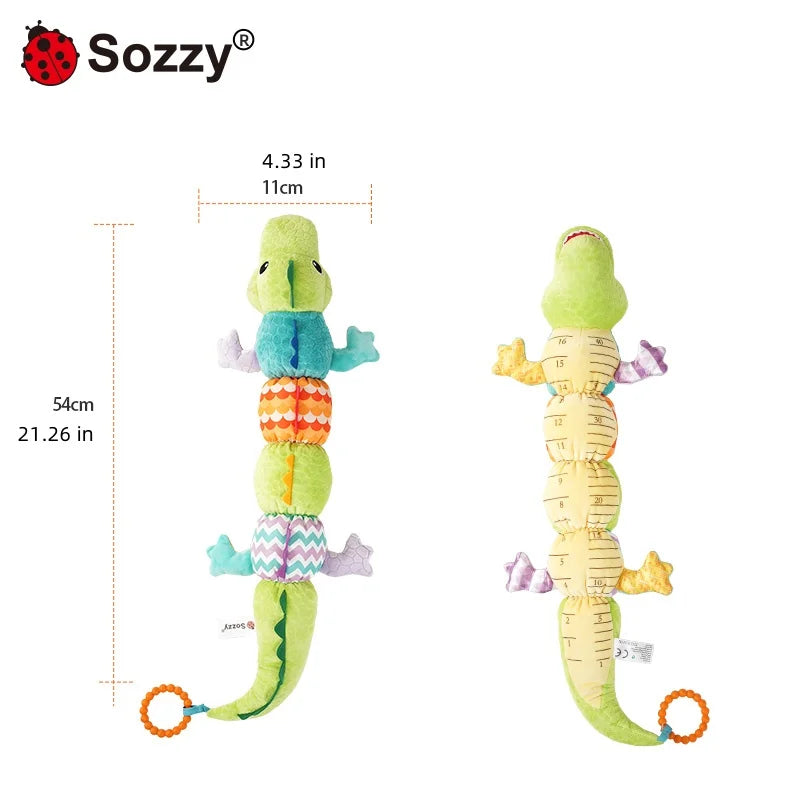 JOLLYBABY Wholesale Soothing Soft Plush Rattles Sensory Musical crocodile Stuffed Animal Toy for Infant Toddler Stuffed Animals