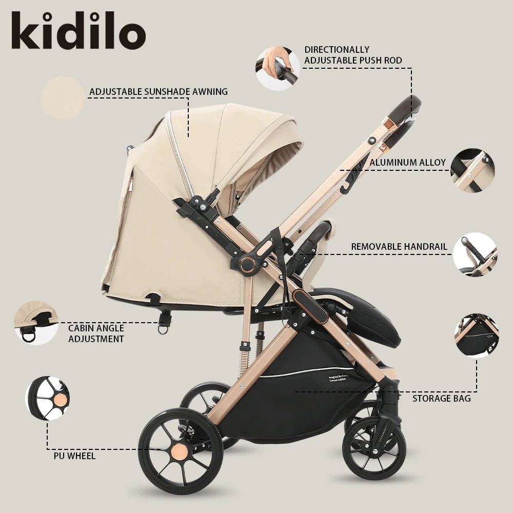 Kidilo Lightweight Portable Foldable Baby Stroller Multiple Pushchair Wagon Travel for Babies Wholesale From China Z8