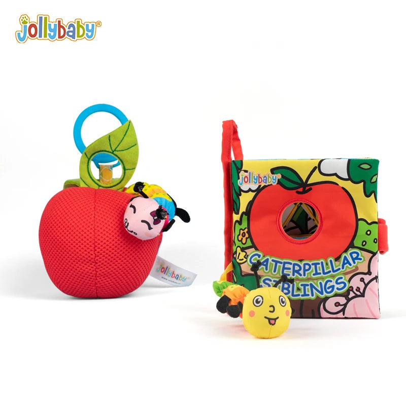 OEM Car Seat Stroller Hanging Fruit apple Rattle Cloth Books Baby Toy Gift Set Custom Toys Set Gift for Babys 0-3 Months
