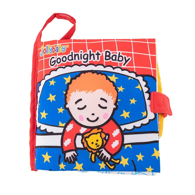 Jollybaby Preschool Toys Soft Washable Fabric Babi Crinkled Book Hide and Seek Peekaboo Cloth Book for 6-12months