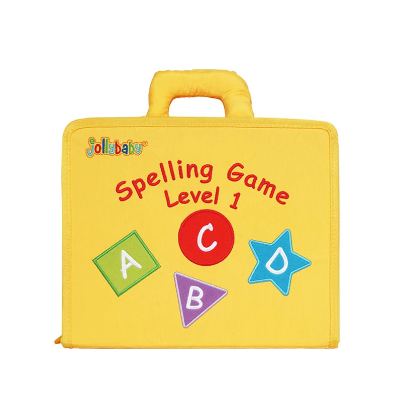 JOLLYBABY Hot Sale Soft Fabric Kids Learning Book Alphabetic Numbers and Shapes Toy for Babies