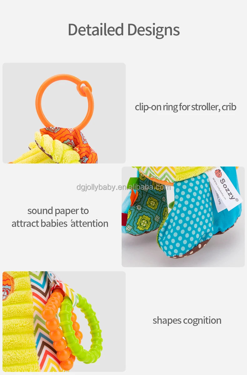 Cute Lion Animal Soft Touch Infant Musical Toy with Pull String Car Seat Pulling String Sets Packaging