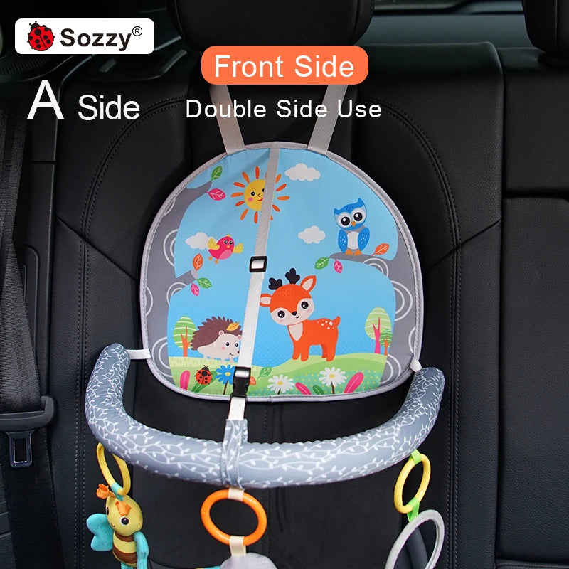 SOZZY Soft Activity Arch with Mirror and Rattle Double Sided Music Toys for Rear Facing Car Seat Packaged Sets