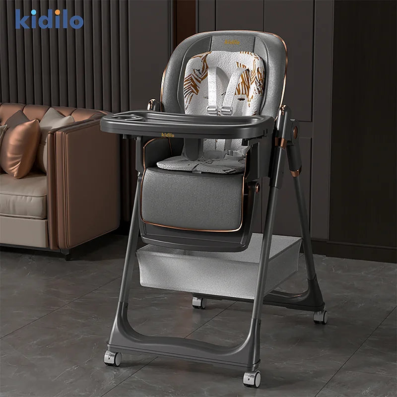 6-36 Months 3 in 1 Foldable Kidilo Baby High Chair, Non-Toxic Feeding Chair for Baby Dining at Home & Small Space 8155