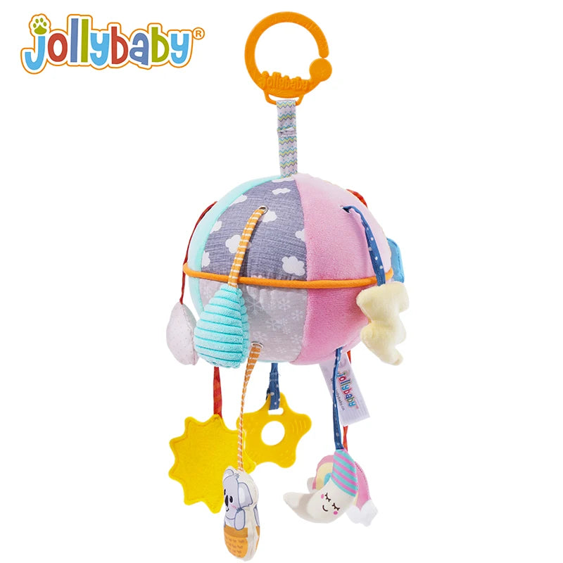 Jollybaby OEM Soft Activity Plush Animal Mobile Educational Hanging Toys Pull String Decorations Sensory Cribs Cotton Plastic