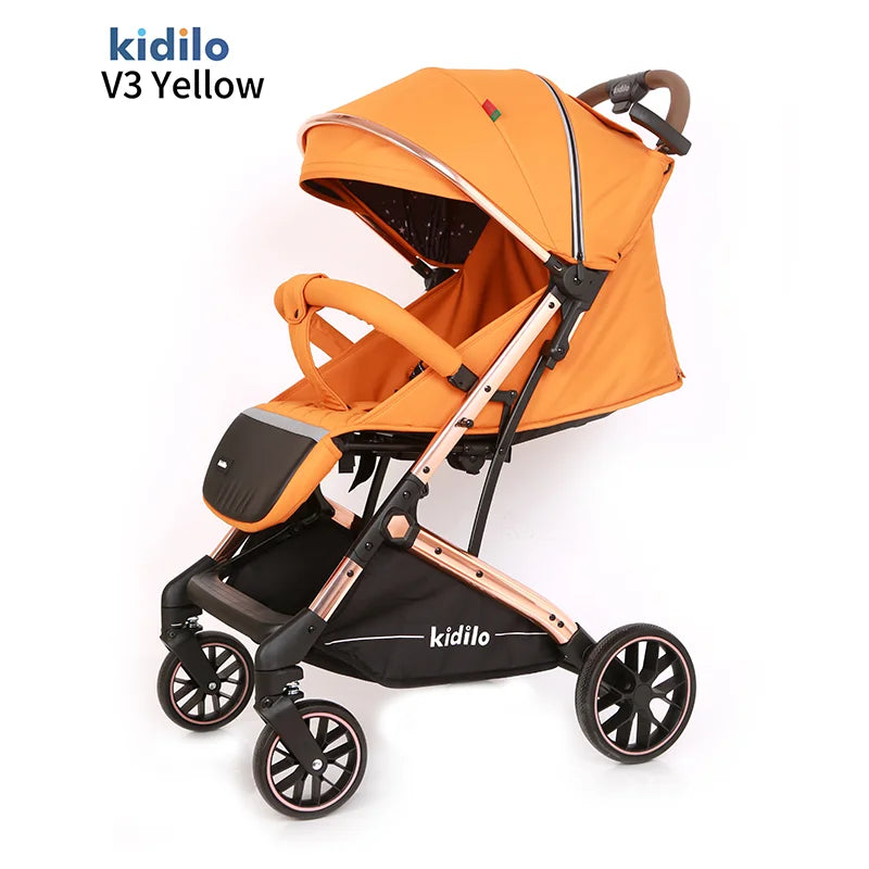 Non-Toxic Lightweight Baby Stroller for 0-3 Years Foldable Travel Stroller with Adjustable Handle for Toddlers Daily Walks V3