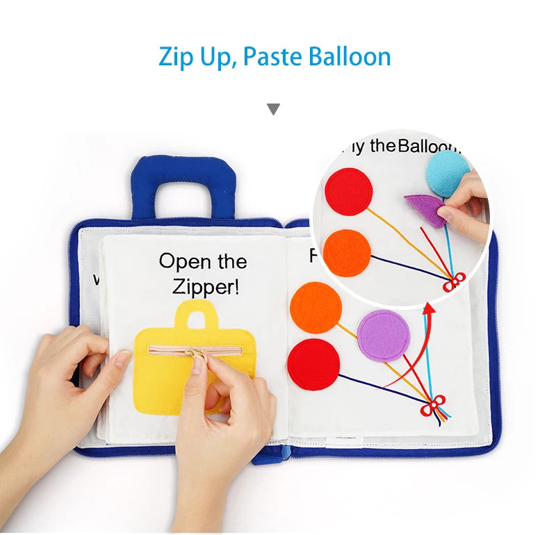 Jollybaby Customization logo Practical Skills Infant Early Educational Toys My First Book Fabric Montessori Busy Quiet Book