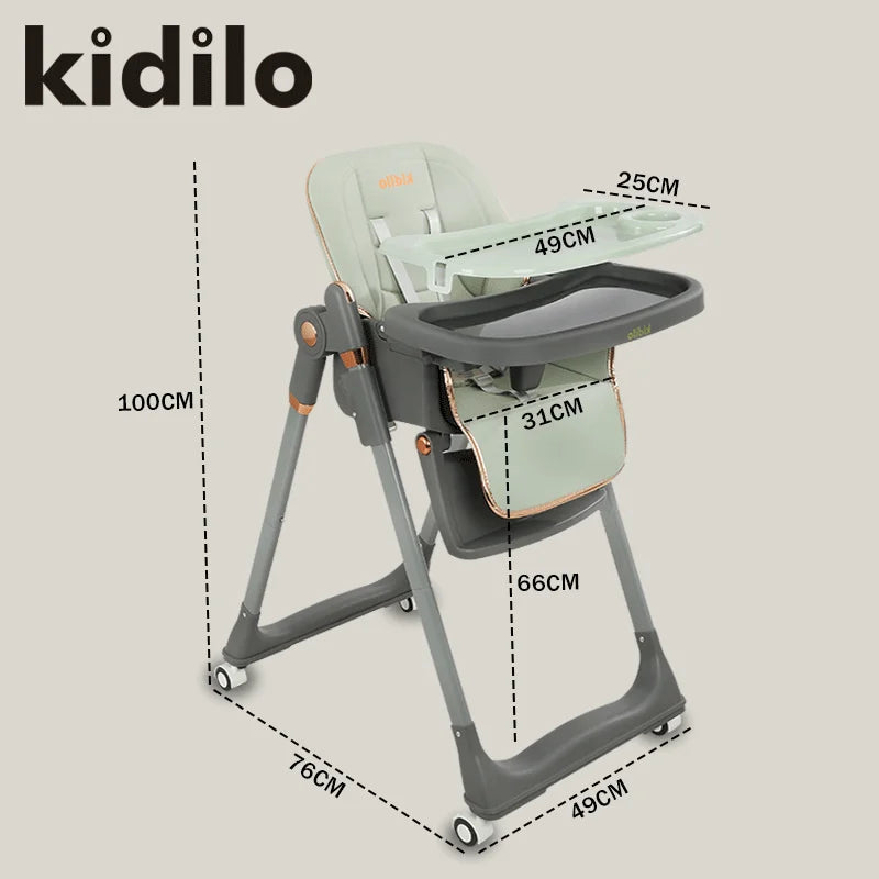 Kidilo New Born Portable Fold Multiple Plastic Baby High Eating Dinning Learning Sitting Chair Seat Chair for Baby Feeding 8122