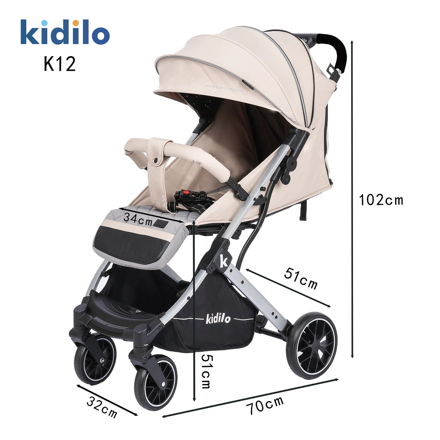 Kidilo Multiple Folding Pushchair Wagon Prams Travel Baby Stroller 3 in 1 Luxury with Car Seat Set for Babies Wholesale K12