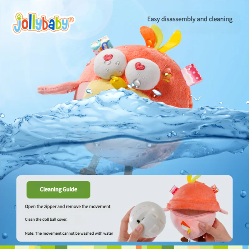 Jollybaby Electric Jumping Bird Sensory Toy Emotional Soothing Music Dancing plush Toy for Babies 0-6 yrs Early Education
