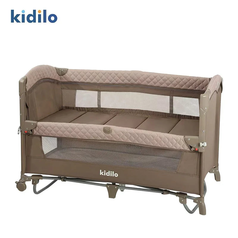Kidilo Foldable Modern Newborn Travel Baby Portable Bedside Crib Bed 3 in 1 Luxury Set Mosquito Net for Babies UP650C