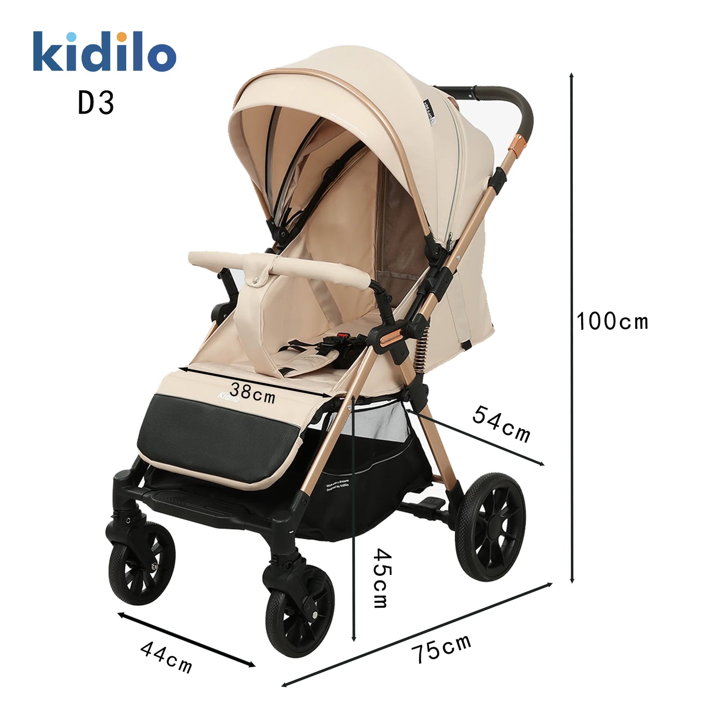 0-3 Years Non-Toxic Kidilo Lightweight Foldable Travel Baby Stroller Multiple Pushchair Wholesale From China Baby Wagon D3