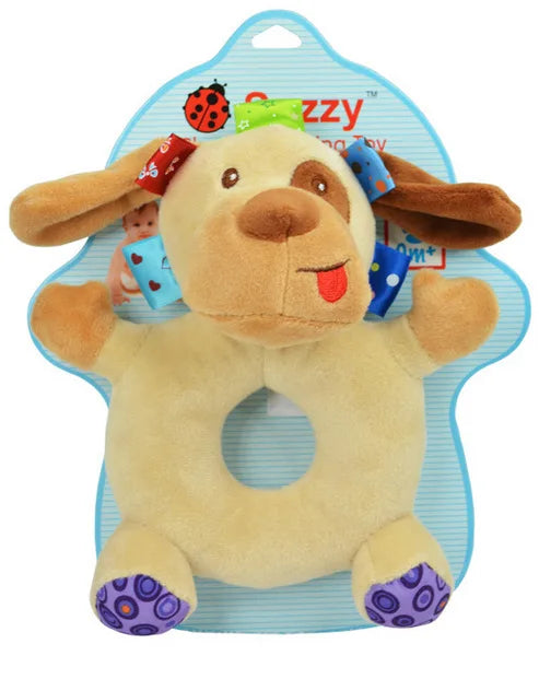 Jollybaby Bpa Free Custom Newborn Plush Baby Stuffed Animals Sensory Hand Rattle Toys for Infant Baby