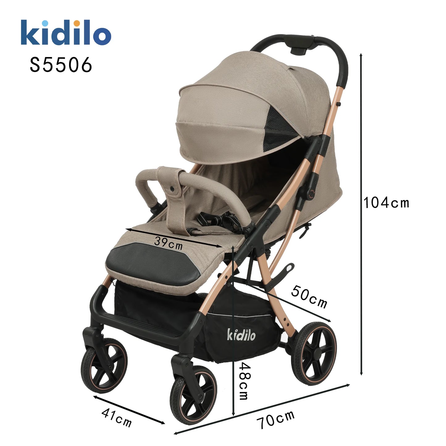 Kidilo 0-3 Years Non-Toxic Lightweight Portable Pushchair Baby Stroller Multiple Foldable for Travel Wholesale From China S5506F