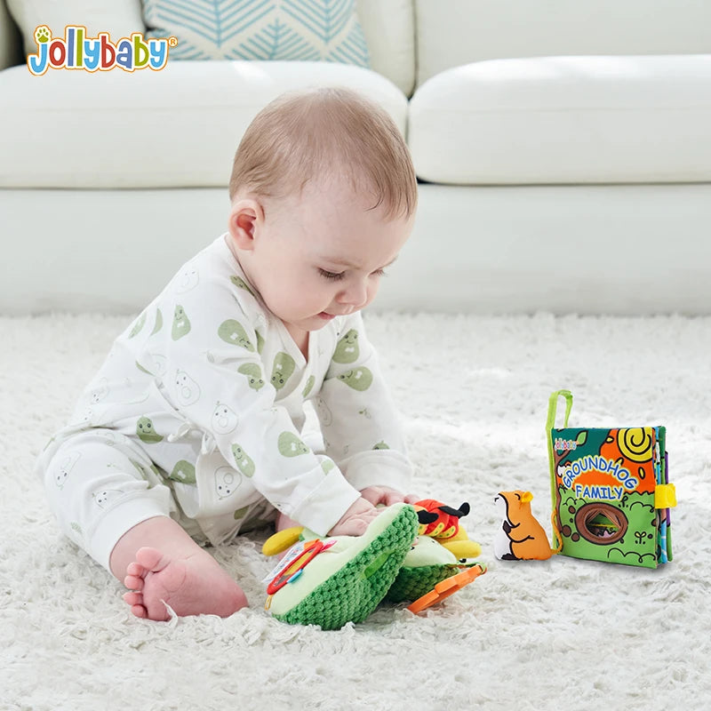 Jollybaby Baby Car Seat Stroller Avocado Hanging Toys Cloth Books Custom Gift Toys Set for Baby 0-18 Months