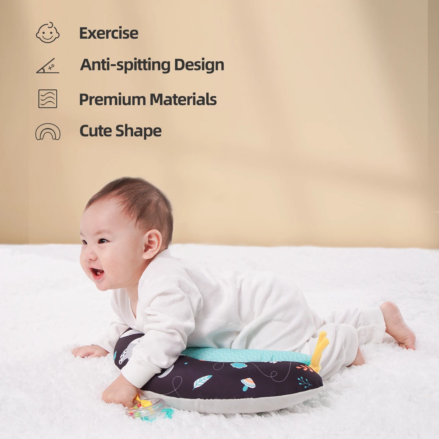 Detachable Support Pillow High Quality Soft Infant Plush Diy Animal Shaped Pillow for Development of Strong Head Neck Muscles
