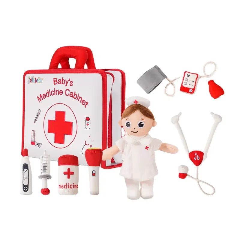 Jollybaby Wholesale Montessori Baby Pretend Play Toy Soft Doctor Toy Play Set Medical for Children Kids