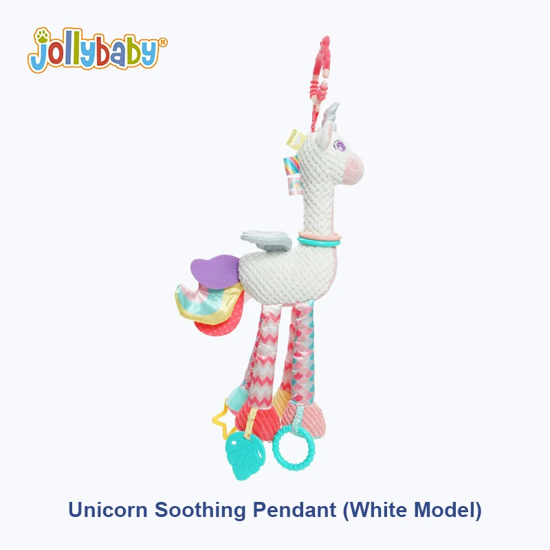 Jollybaby Soft Stuffed Animal Rattle Montessori Pull String Toy Baby Hanging Toy for Car Seat Stroller Custom Vibrator Exercise
