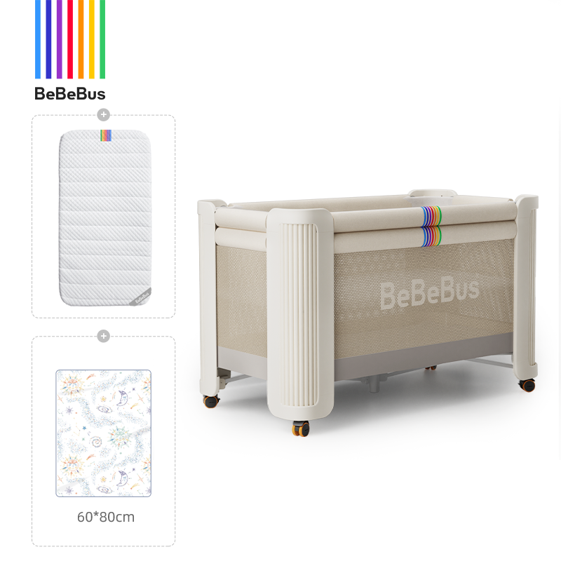 BeBeBus crib splicing queen bed dream home multi-functional foldable movable newborn crib