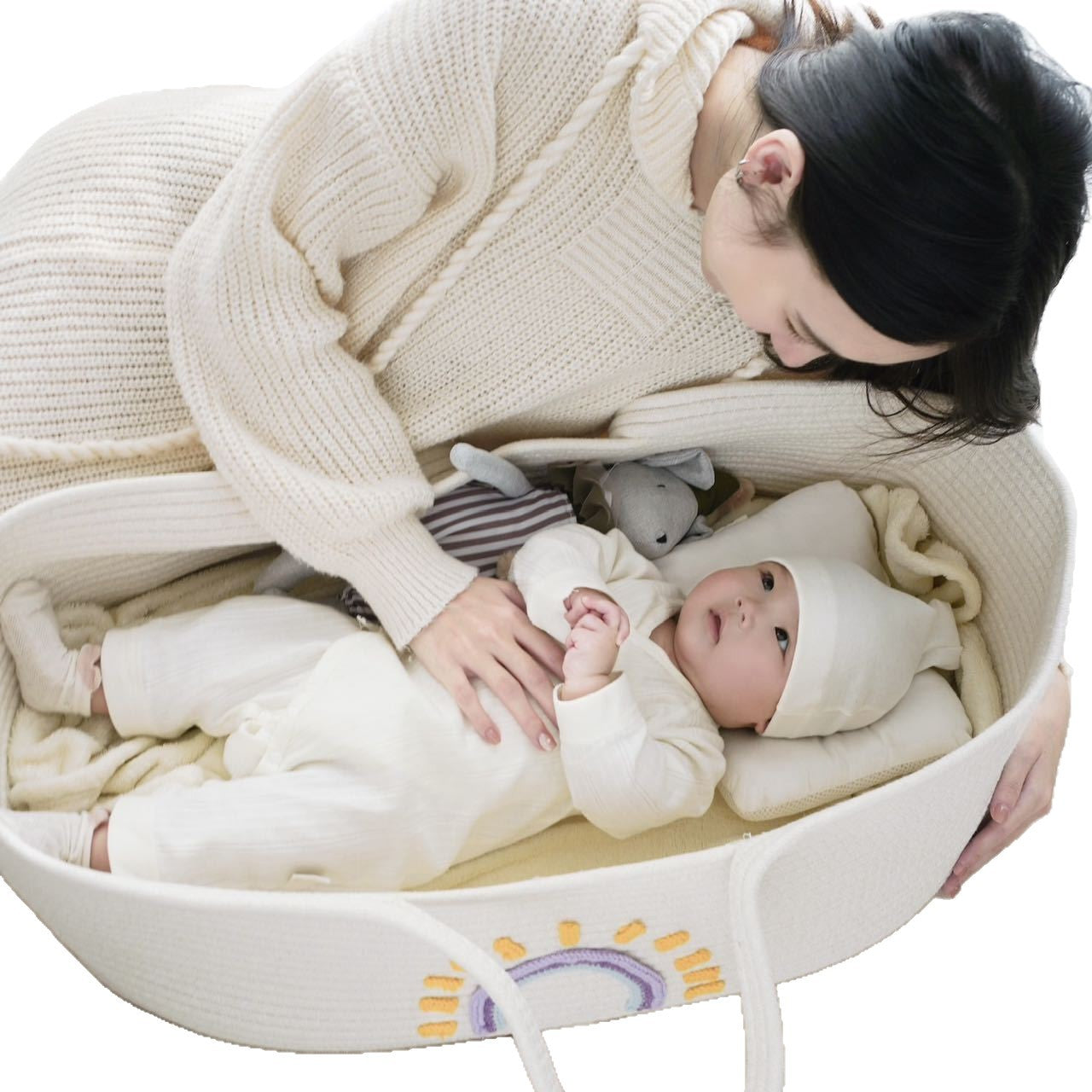 2025 new baby basket go out portable baby basket new newborn baby go out safe sleeping basket bed