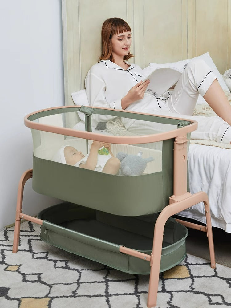Amorhome baby crib splicing big bed baby European style adjustable height multifunctional newborn children bedside bed