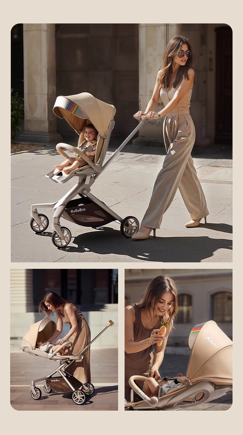 BeBeBus stroller MAX lightweight foldable baby stroller with high view, can sit or lie down