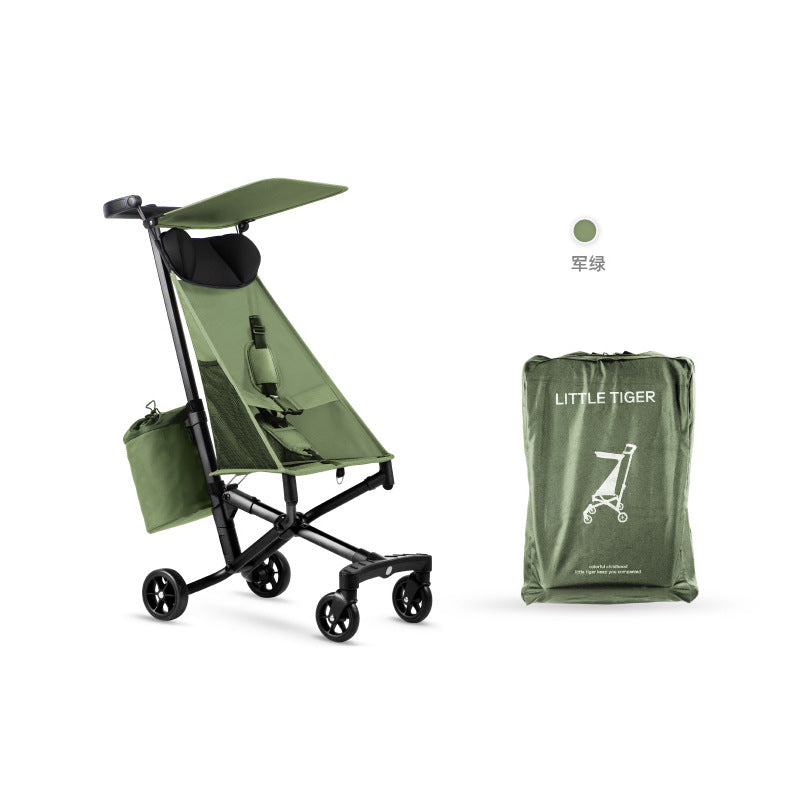 Xiaohuzi t18 new aluminum alloy lightweight folding baby stroller simple ultra-light boarding stroller baby stroller