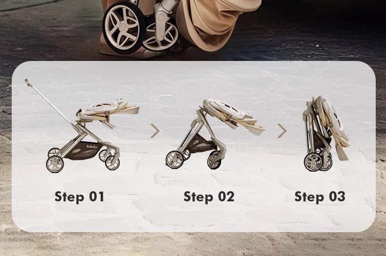 BeBeBus stroller MAX lightweight foldable baby stroller with high view, can sit or lie down