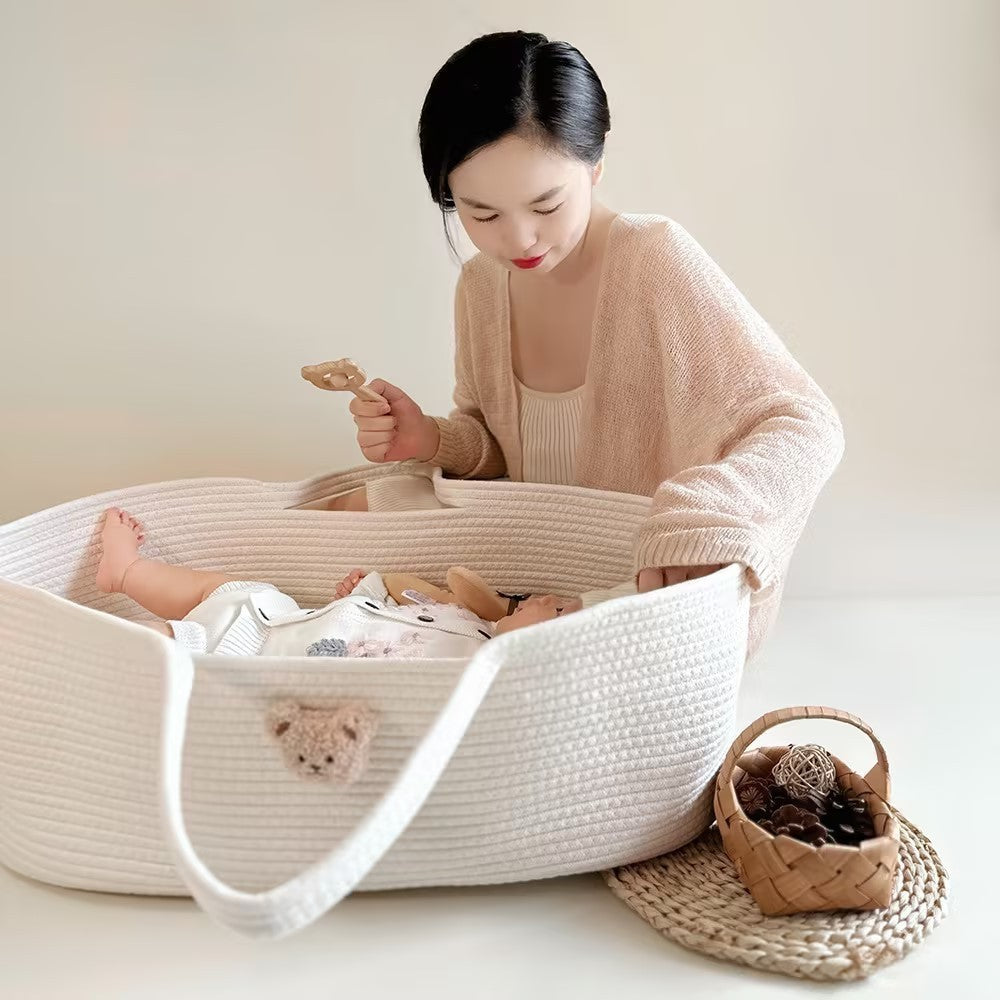 2025 new baby basket go out portable baby basket new newborn baby go out safe sleeping basket bed