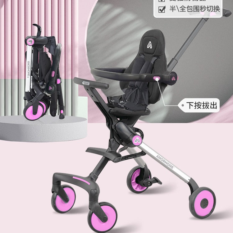 AMORHOME遛娃am溜娃神器高景觀輕便嬰兒車可坐可躺可折疊寶寶推車