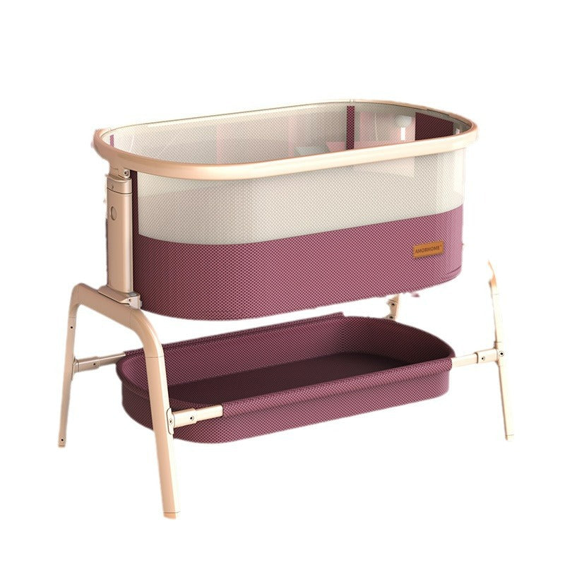 Amorhome baby crib splicing big bed baby European style adjustable height multifunctional newborn children bedside bed