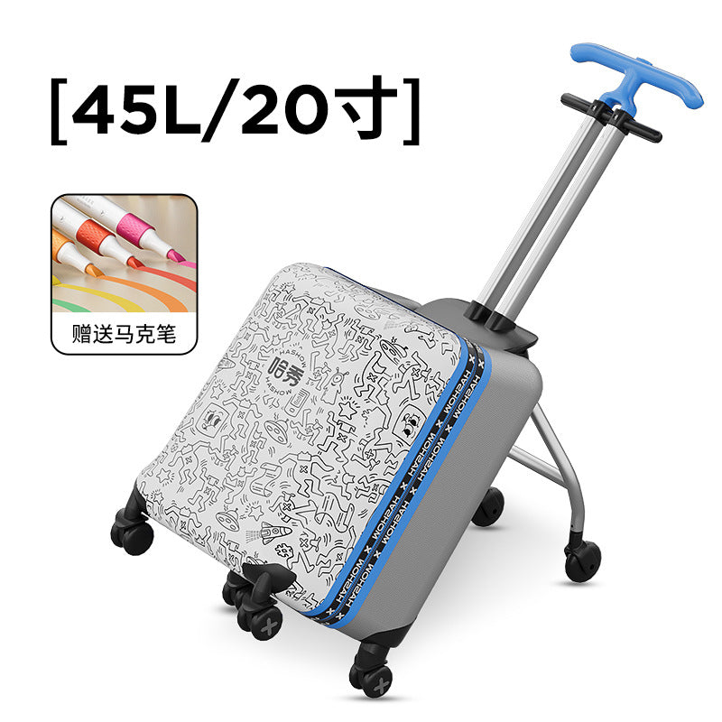 哈秀X1兒童行李箱遛娃旅行箱可坐騎溜遛娃神器可登機寶寶拉桿箱D