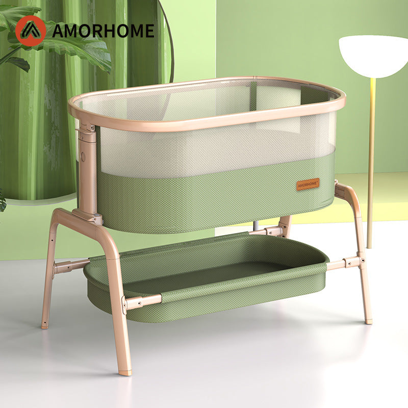 Amorhome baby crib splicing big bed baby European style adjustable height multifunctional newborn children bedside bed