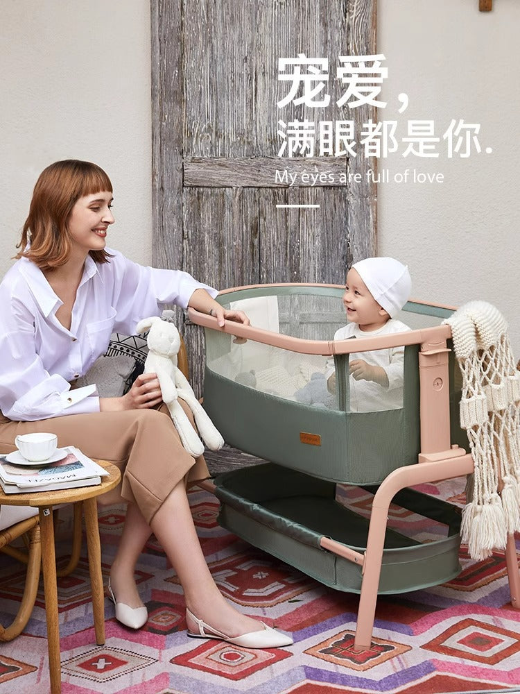 Amorhome baby crib splicing big bed baby European style adjustable height multifunctional newborn children bedside bed