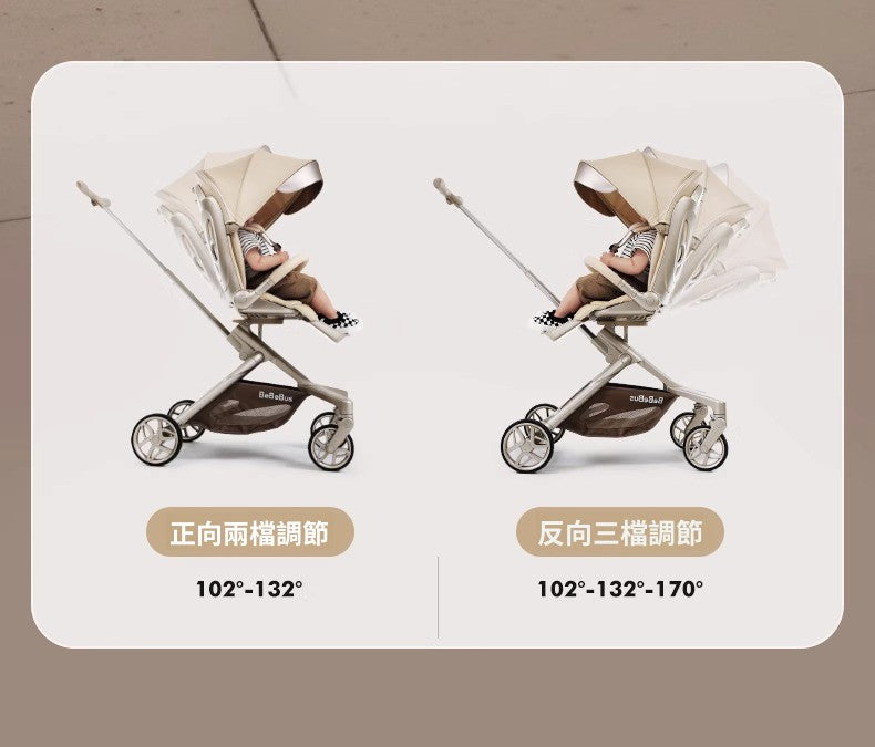 BeBeBus stroller MAX lightweight foldable baby stroller with high view, can sit or lie down