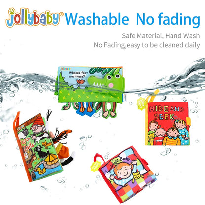Jollybaby Hot Sale Soft Cloth Book Set Early Childhood Education Toy for 0-3 Year Old Babies