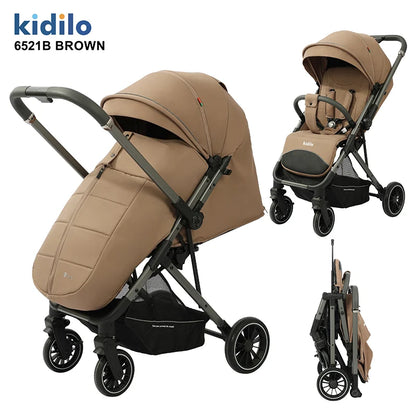 0-3 Years Foldable Baby Stroller: Lightweight Non-Toxic Travel Stroller with Adjustable Handle for Toddlers Family Trips 6521B