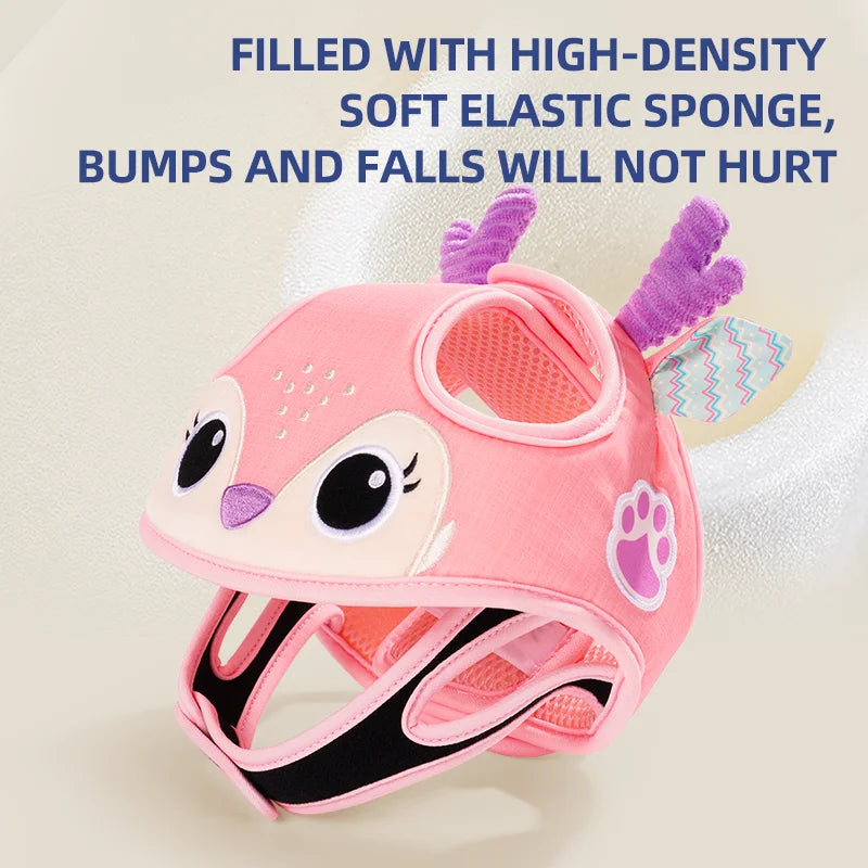 Head Protector Breathable Bumper Bonnet  Cap Soft Many Cartoon Animals Baby Protect Safety Walker Head Helmet for Toddler