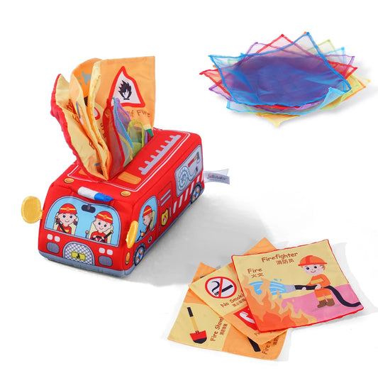 Learning Educational Toys Soft Stuffed Toys Infant Soft Sensory Baby Magic Pull Along Tissue Box