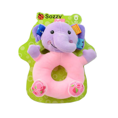 Jollybaby Bpa Free Custom Newborn Plush Baby Stuffed Animals Sensory Hand Rattle Toys for Infant Baby