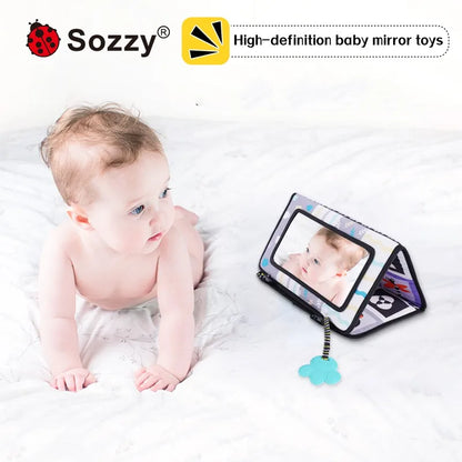 Manufacturer Baby Bed Floor Mirror Toys Tummy Time Mirror Toy Crinkle Sensory Toys for 0-12 Months