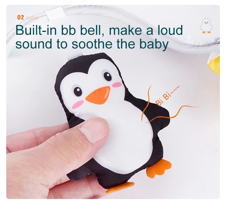 Jollybaby 2025 Baby Travel Car Activity Center Sensory Toys Mirror Hanging Toy with Musical Feature New Design for Traveling