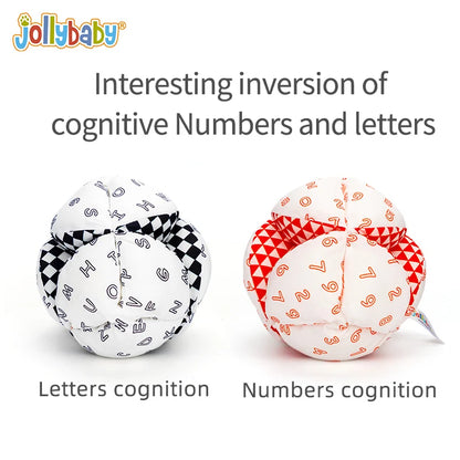 Jollybaby Custom Baby Happy Magic Stuffed Ball Baby  Early Educational Cognitive Cloth Reversible Soft Plush Toy Ball