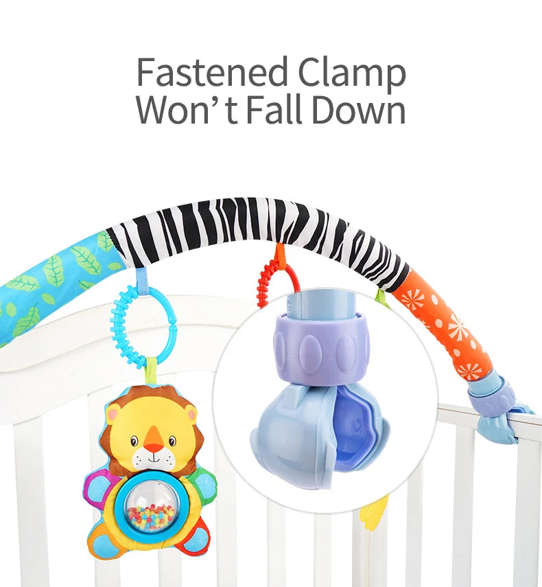 Jollybaby Custom Soft Plush Animals Musical Decorative Baby Rattle Stroller Bed Crib Arch Toys for 0-6 Months Babies Kids