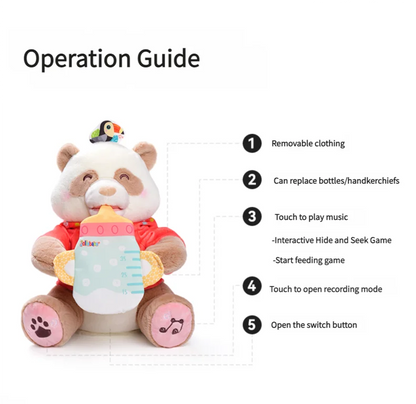 Jollybaby Kids Toddler Toys for Ages 2-4 Removable Clothing Talking Panda Repeats What You Say Interactive Plush Repeating Toy