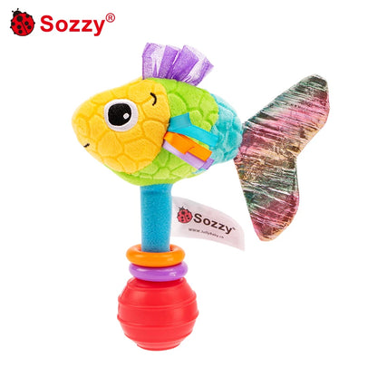 Sozzy High Quality Soft Plush Animal Hand Shake Rattle Early Baby Sensory Activity Toys