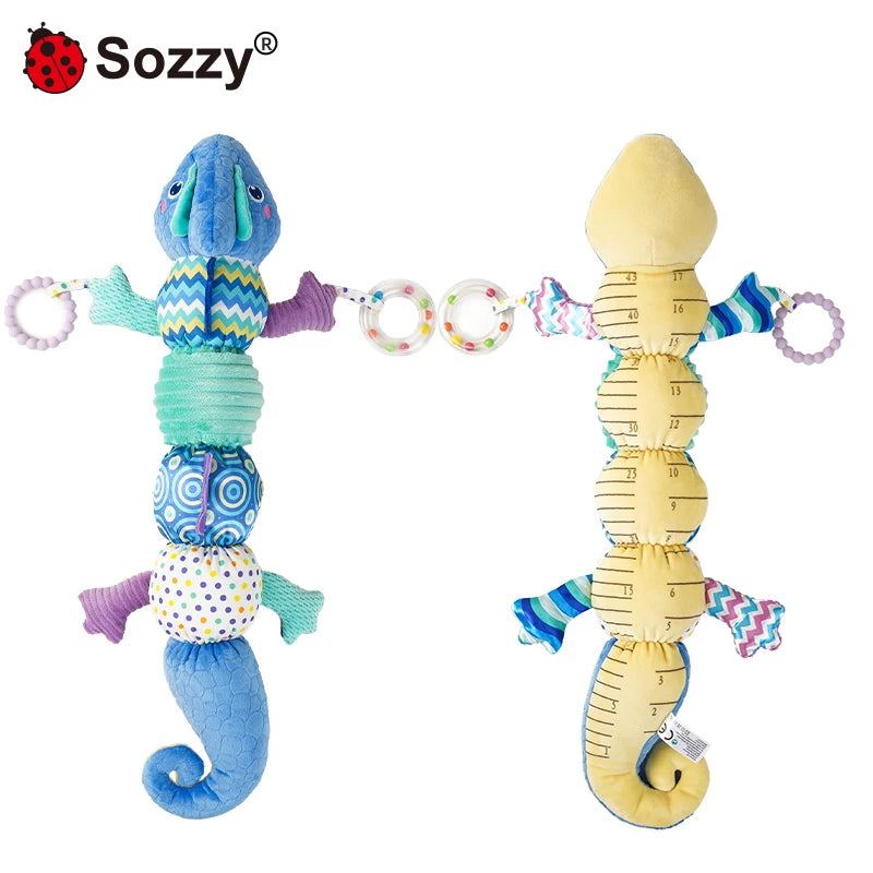 JOLLYBABY Wholesale Soothing Soft Plush Rattles Sensory Musical crocodile Stuffed Animal Toy for Infant Toddler Stuffed Animals