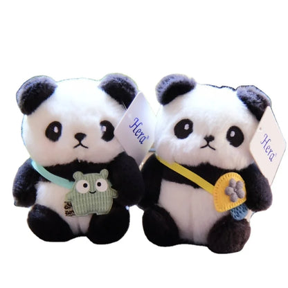 Custom Cute Small Soft Plush Supplier Stuffed Animal Panda Keyring  Doll Toy Keychain Decoration for Kids School Gift